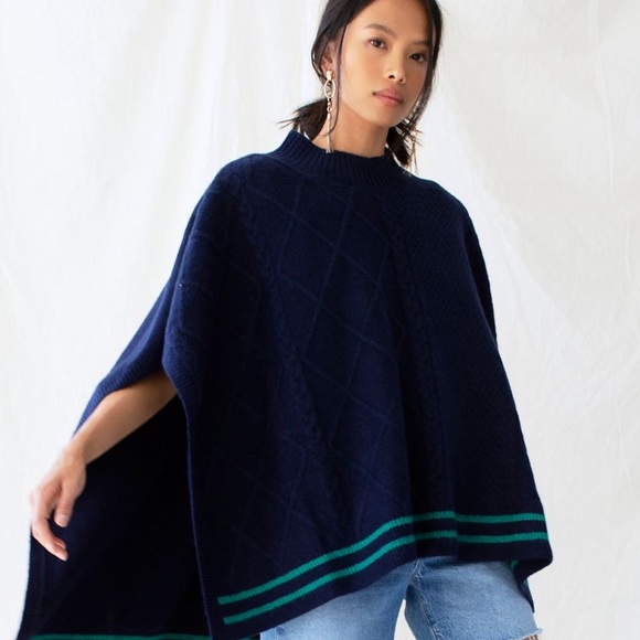 Free People Sweaters - NWT Free People Harbour Striped Cable Poncho